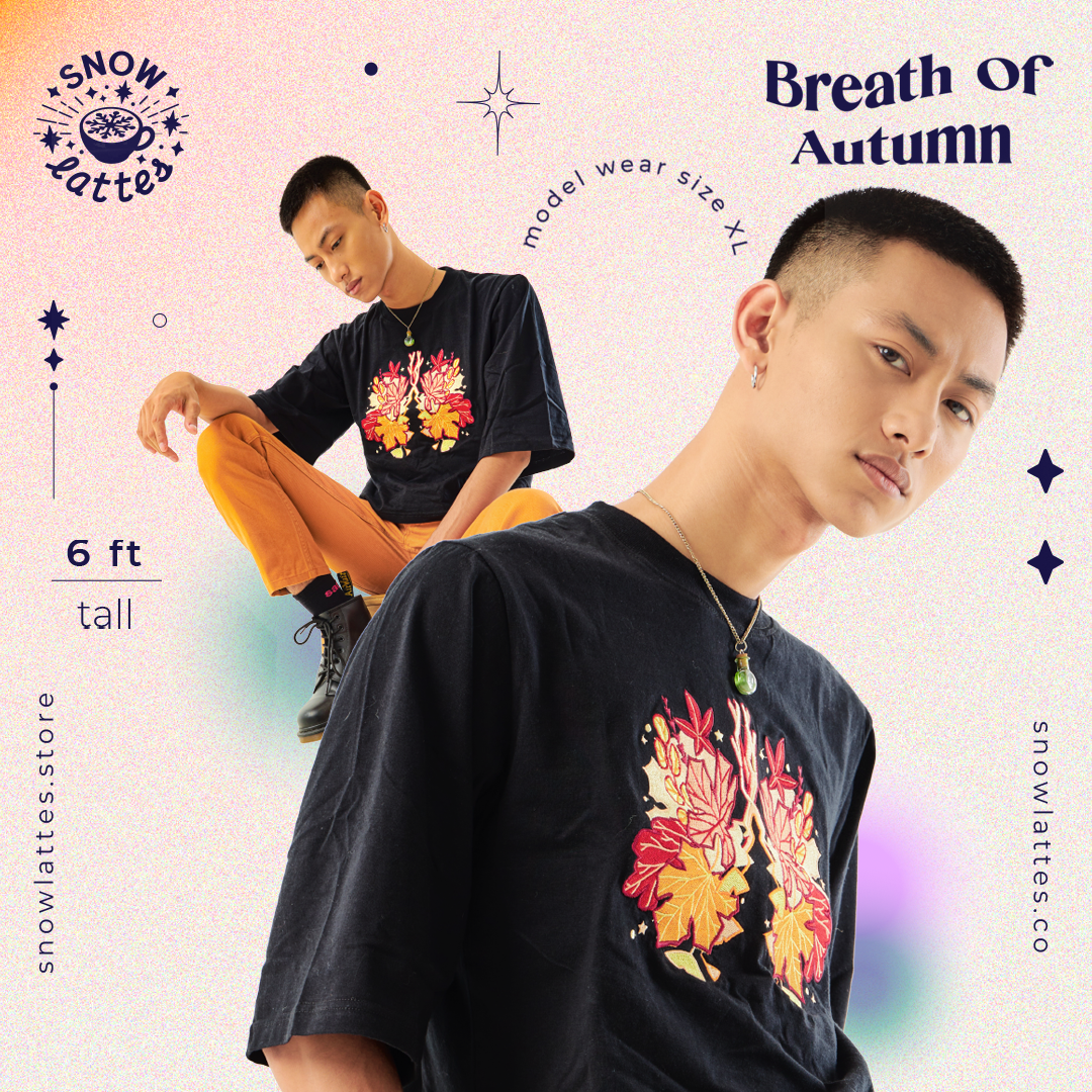 Breaths of Autumn -  Embroidery Cropped Tee