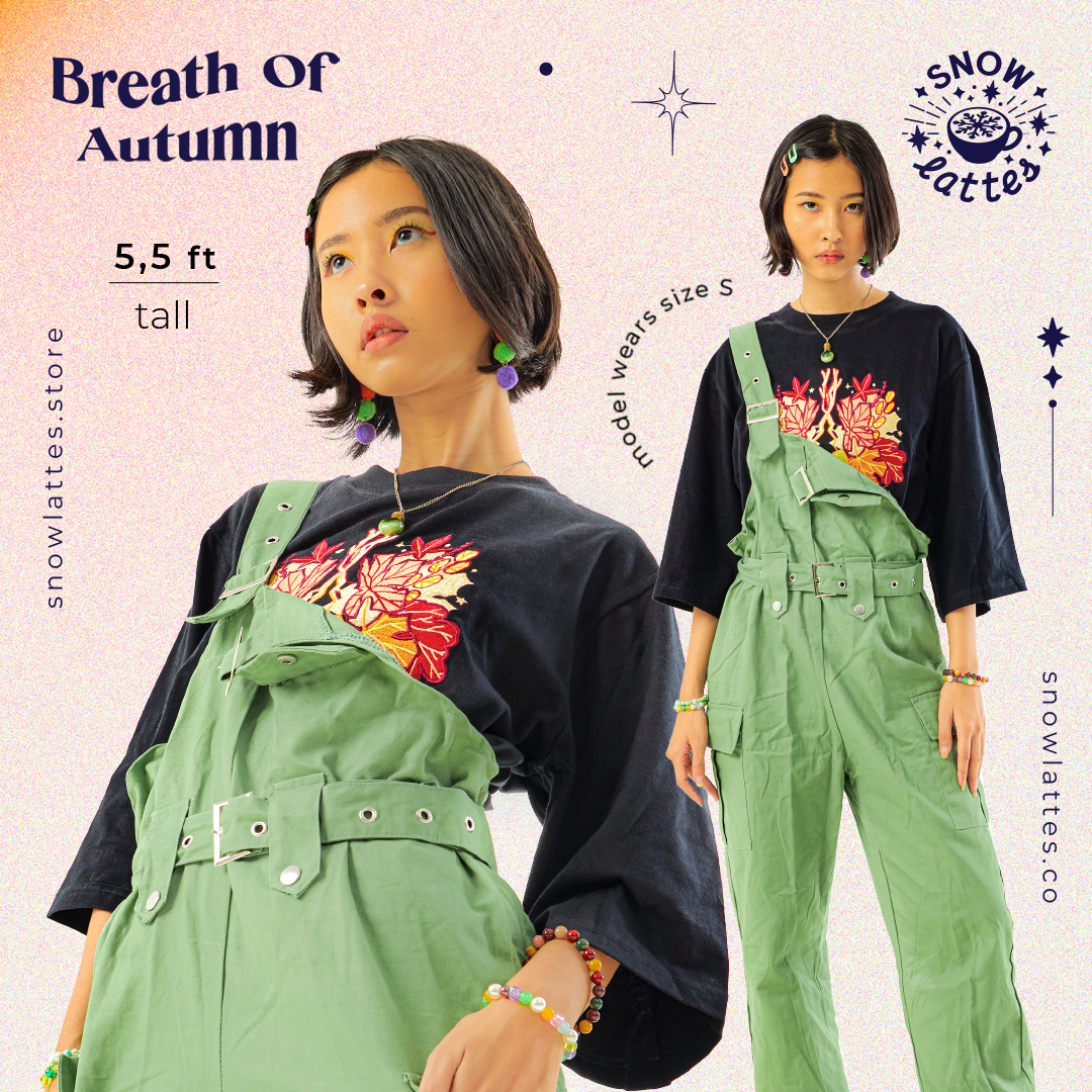 Breaths of Autumn -  Embroidery Cropped Tee