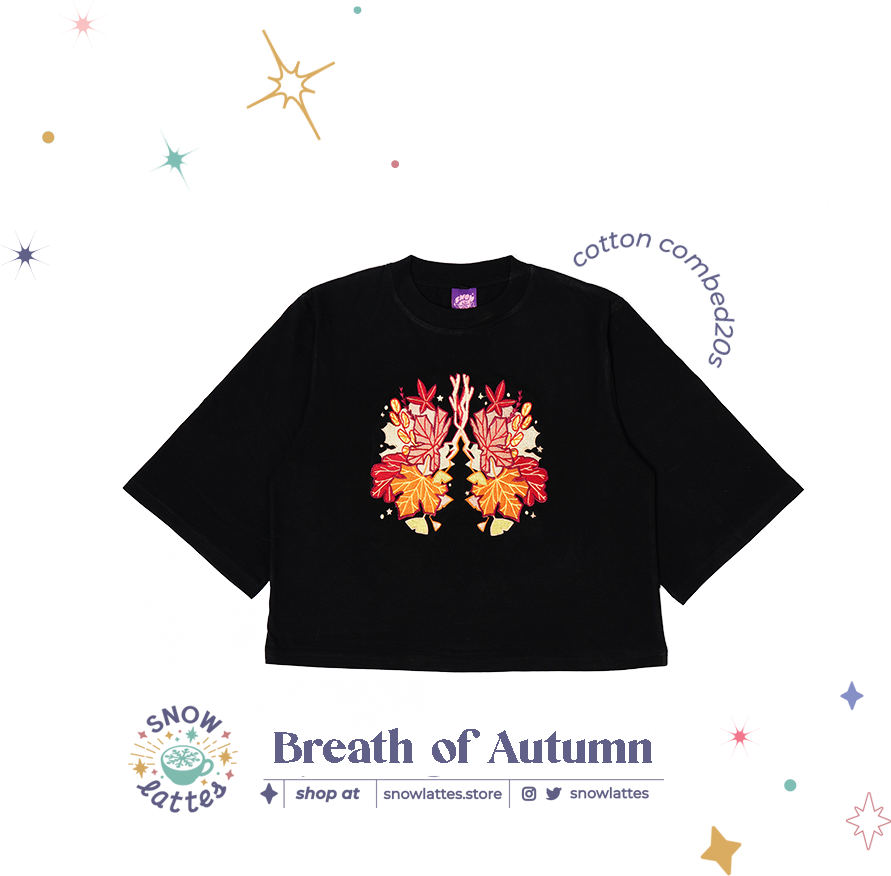 Breath of Autumn -  Embroidery Crop T-shirts