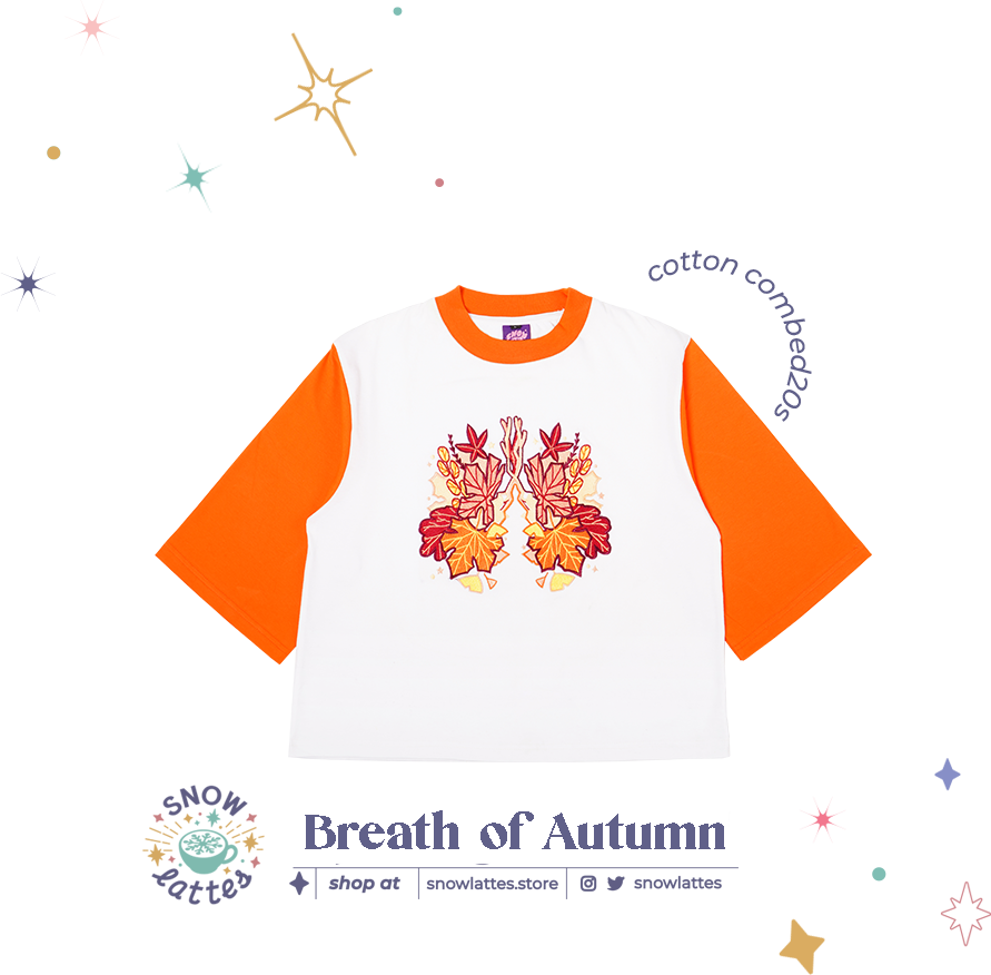 Breaths of Autumn -  Embroidery Cropped Tee