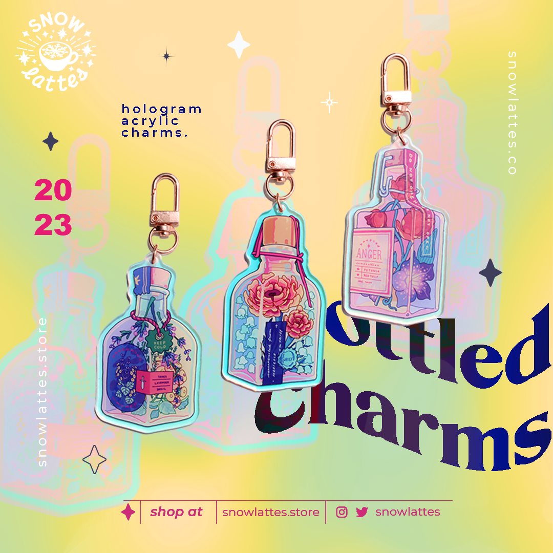 Bottled Emotion Holographic Charms