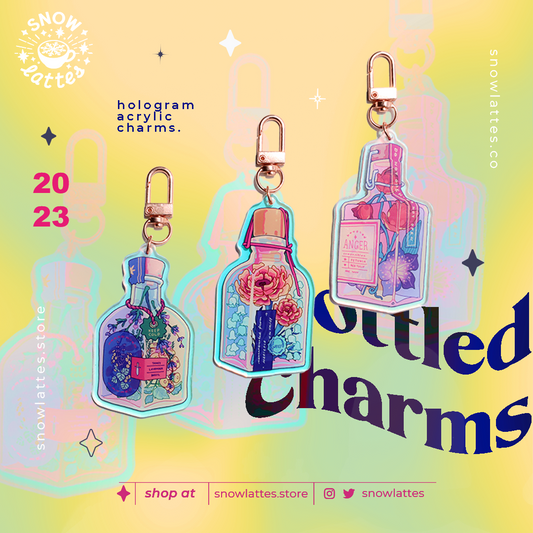 Bottled Emotion Holographic Charms
