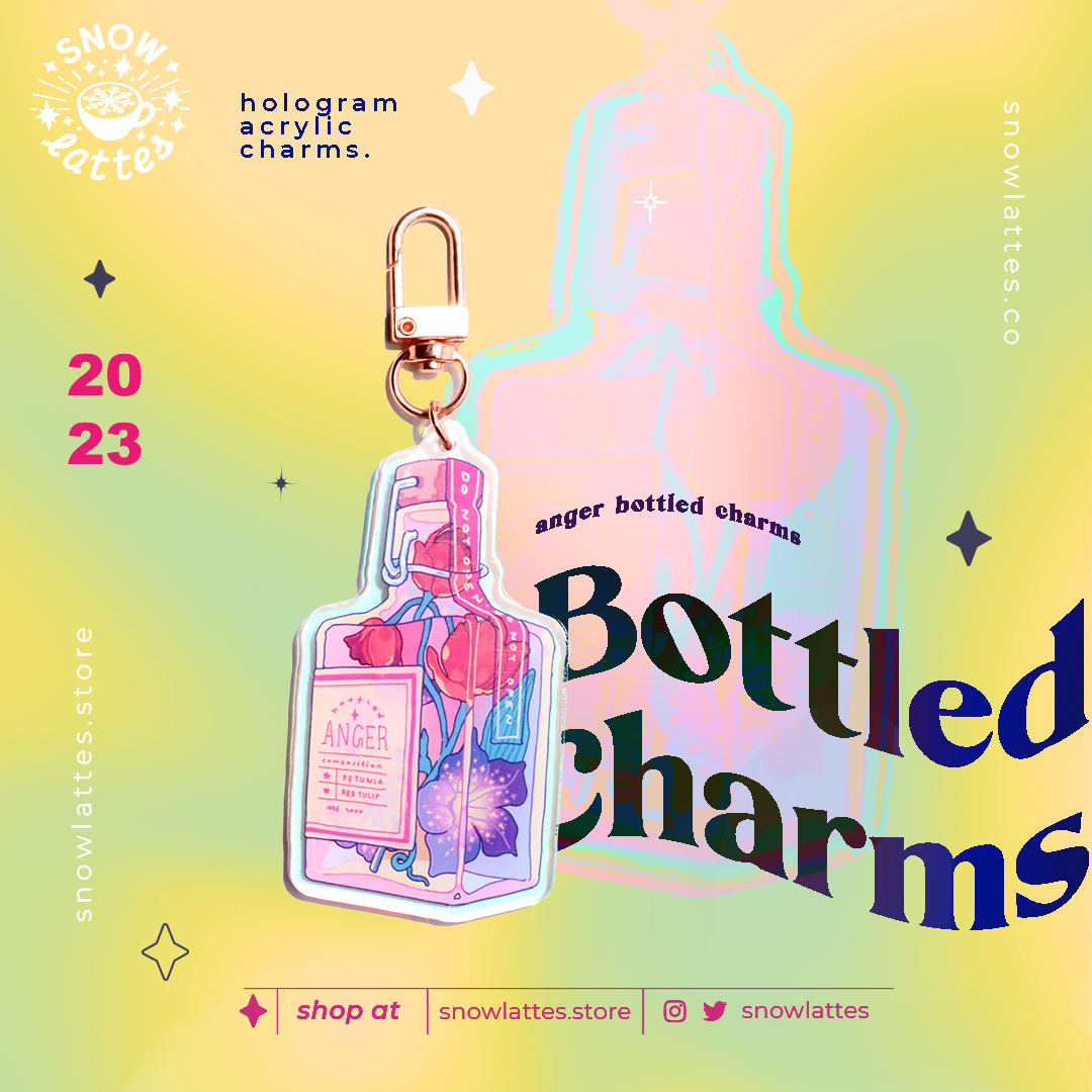 Bottled Emotion Holographic Charms
