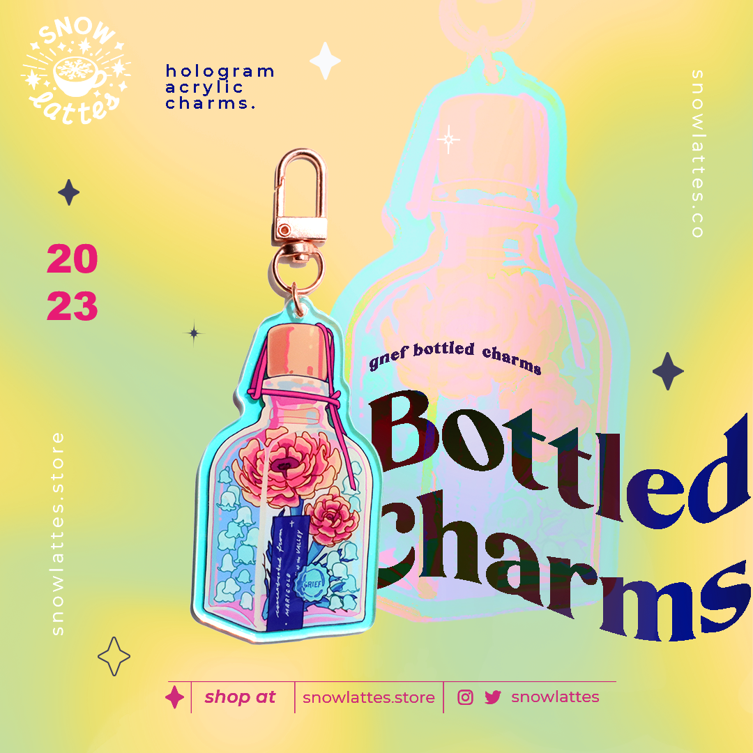 Bottled Emotion Holographic Charms