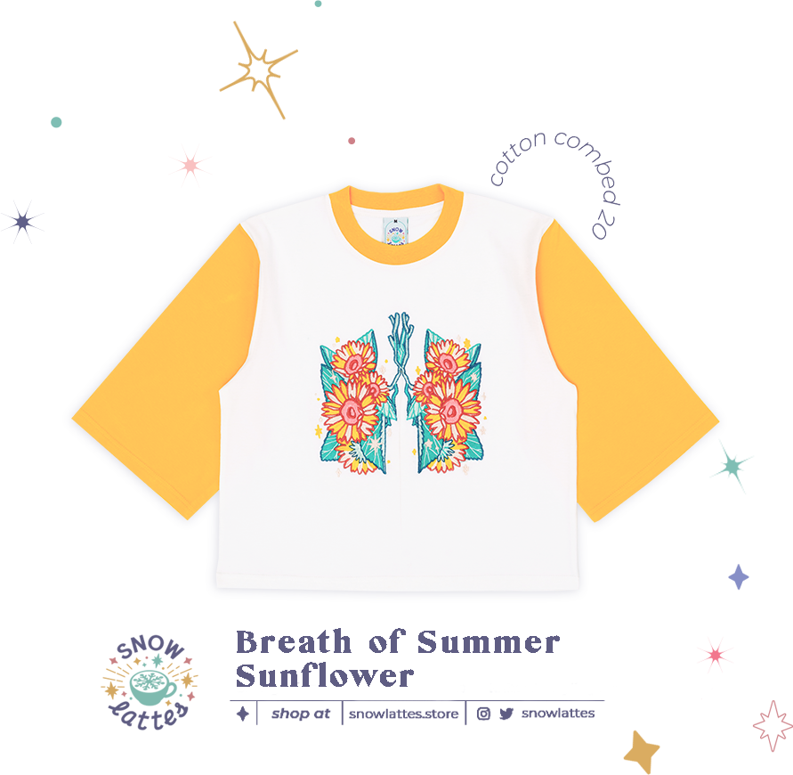 Breaths of Summer (Sunflower) -  Embroidery Cropped Tee