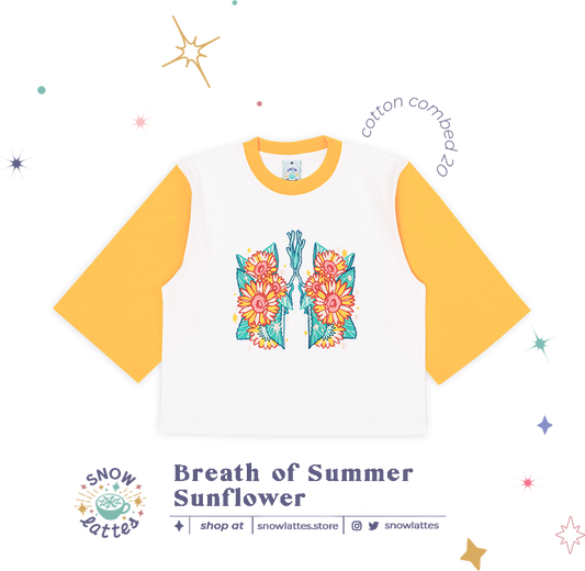 Breaths of Summer (Sunflower) -  Embroidery Cropped Tee