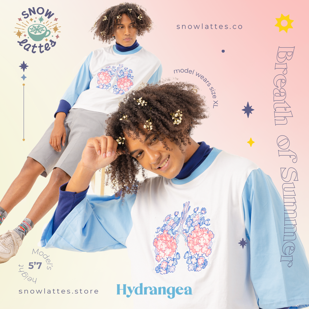 Breaths of Summer (Hydrangea) -  Embroidery Cropped Tee