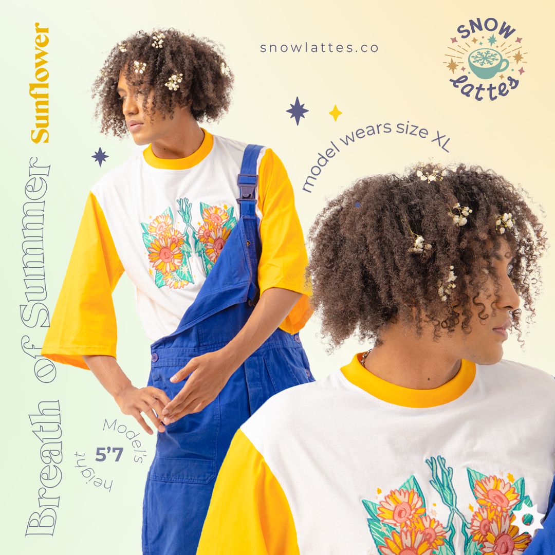 Breath of Summer - Sunflower Embroidery T-Shirts
