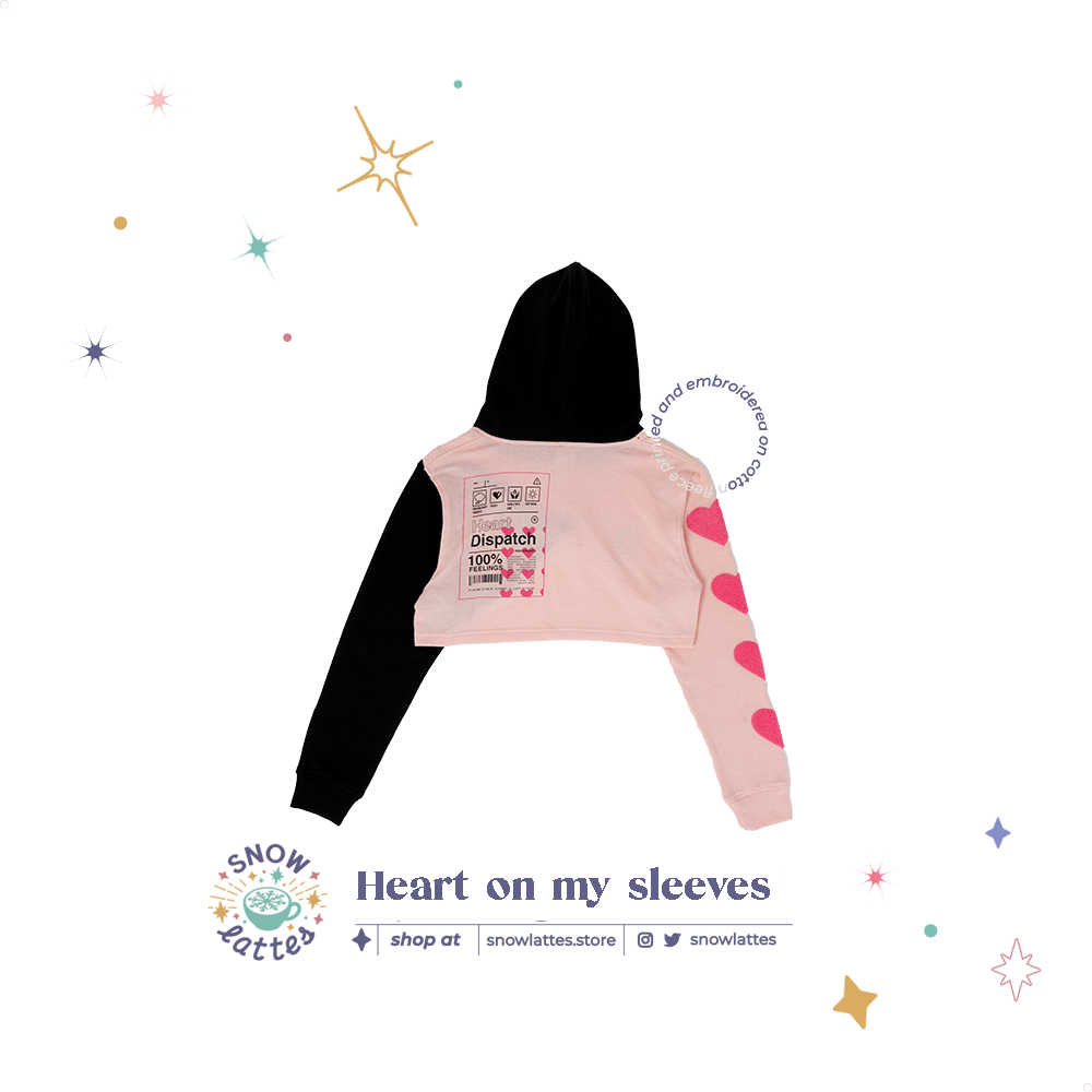 Heart on My Sleeves Cropped Hoodie