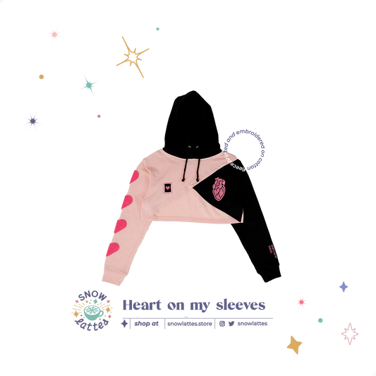 Heart on My Sleeves Cropped Hoodie